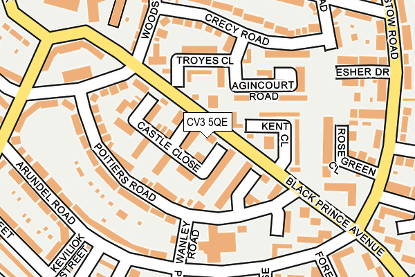 CV3 5QE map - OS OpenMap – Local (Ordnance Survey)