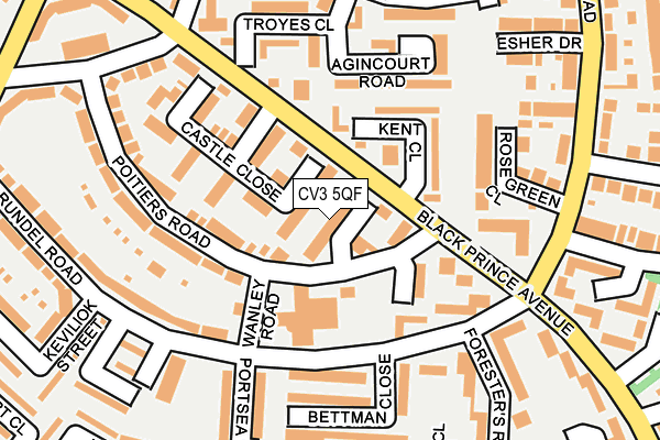 CV3 5QF map - OS OpenMap – Local (Ordnance Survey)