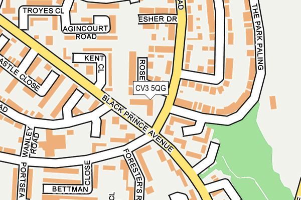 CV3 5QG map - OS OpenMap – Local (Ordnance Survey)