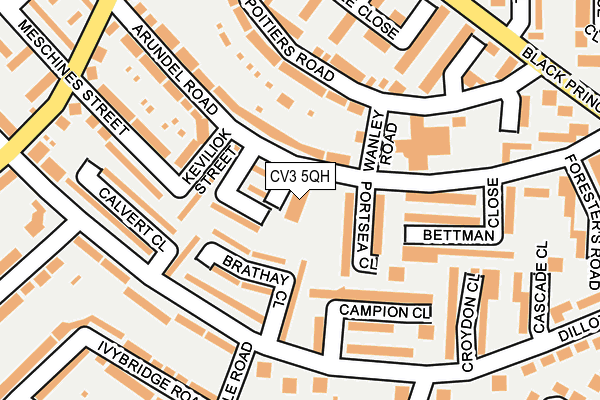 CV3 5QH map - OS OpenMap – Local (Ordnance Survey)