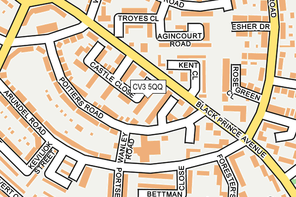 CV3 5QQ map - OS OpenMap – Local (Ordnance Survey)