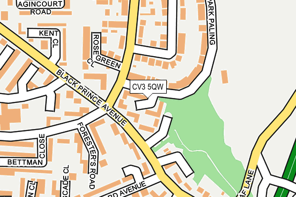 CV3 5QW map - OS OpenMap – Local (Ordnance Survey)