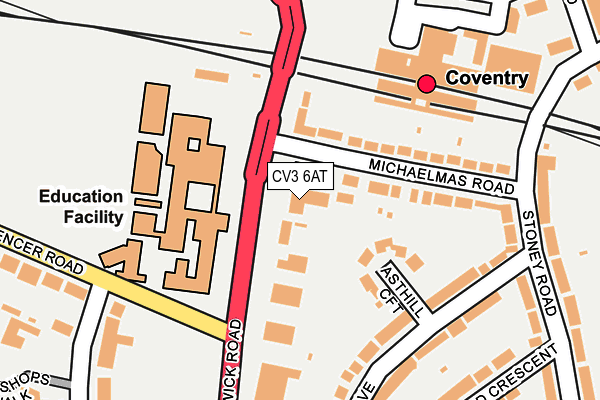CV3 6AT map - OS OpenMap – Local (Ordnance Survey)