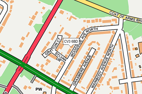 CV3 6BD map - OS OpenMap – Local (Ordnance Survey)