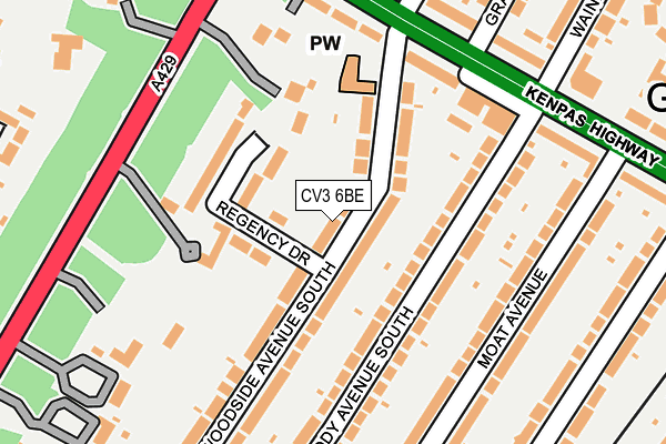 CV3 6BE map - OS OpenMap – Local (Ordnance Survey)