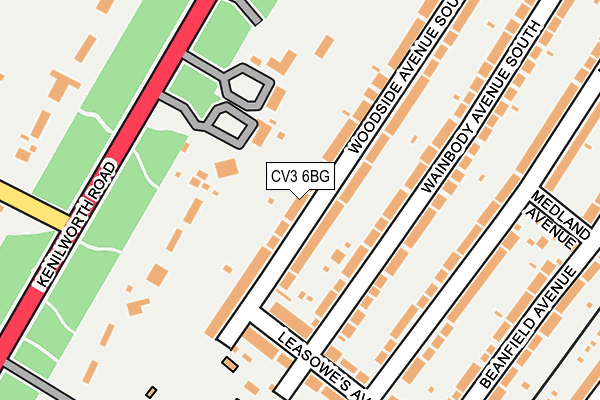 CV3 6BG map - OS OpenMap – Local (Ordnance Survey)