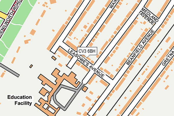 CV3 6BH map - OS OpenMap – Local (Ordnance Survey)