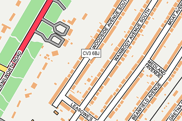 CV3 6BJ map - OS OpenMap – Local (Ordnance Survey)