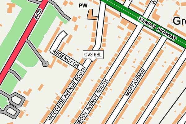 CV3 6BL map - OS OpenMap – Local (Ordnance Survey)