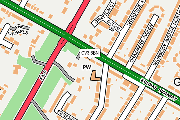 CV3 6BN map - OS OpenMap – Local (Ordnance Survey)