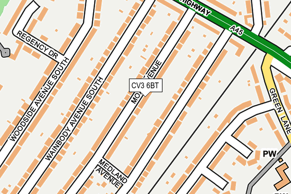 CV3 6BT map - OS OpenMap – Local (Ordnance Survey)