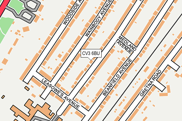 CV3 6BU map - OS OpenMap – Local (Ordnance Survey)