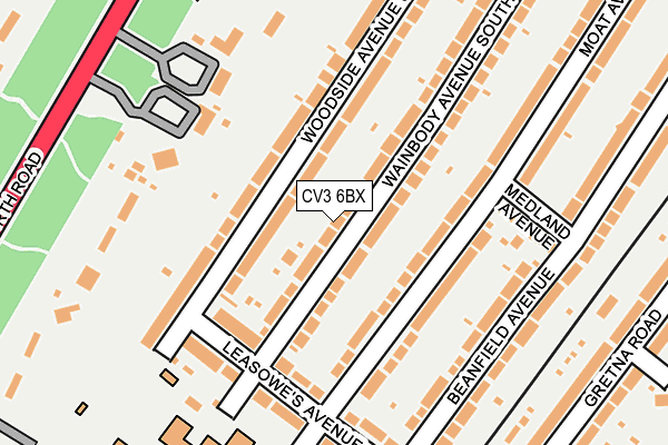 CV3 6BX map - OS OpenMap – Local (Ordnance Survey)