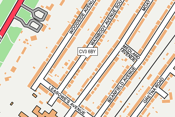CV3 6BY map - OS OpenMap – Local (Ordnance Survey)