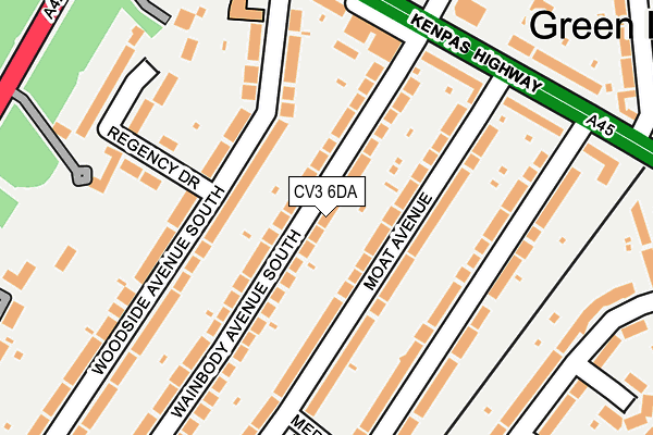 CV3 6DA map - OS OpenMap – Local (Ordnance Survey)