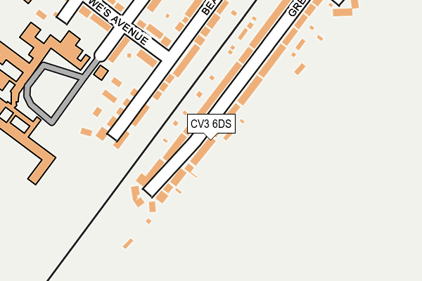 CV3 6DS map - OS OpenMap – Local (Ordnance Survey)
