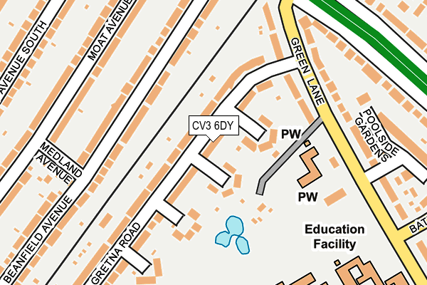 CV3 6DY map - OS OpenMap – Local (Ordnance Survey)