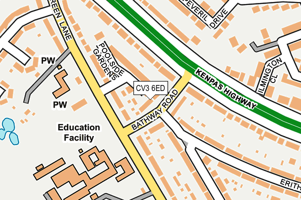 CV3 6ED map - OS OpenMap – Local (Ordnance Survey)