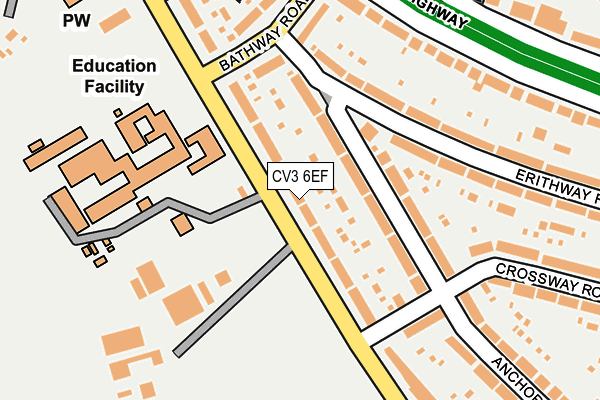 CV3 6EF map - OS OpenMap – Local (Ordnance Survey)