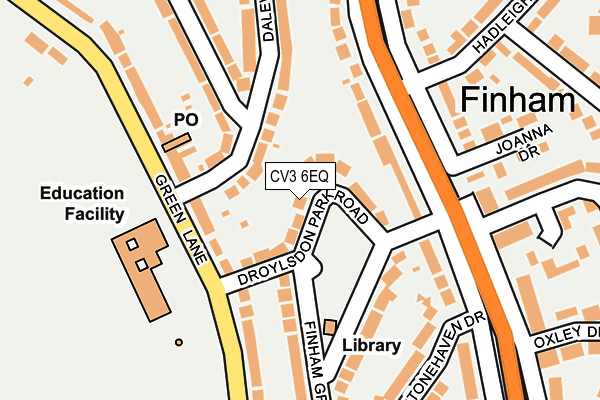 CV3 6EQ map - OS OpenMap – Local (Ordnance Survey)