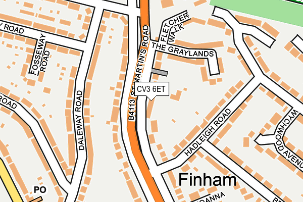 CV3 6ET map - OS OpenMap – Local (Ordnance Survey)