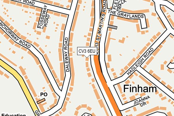 CV3 6EU map - OS OpenMap – Local (Ordnance Survey)