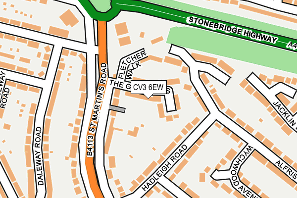 CV3 6EW map - OS OpenMap – Local (Ordnance Survey)