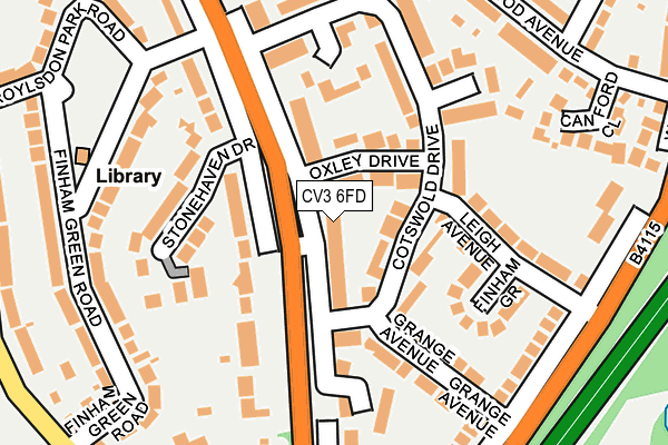 CV3 6FD map - OS OpenMap – Local (Ordnance Survey)