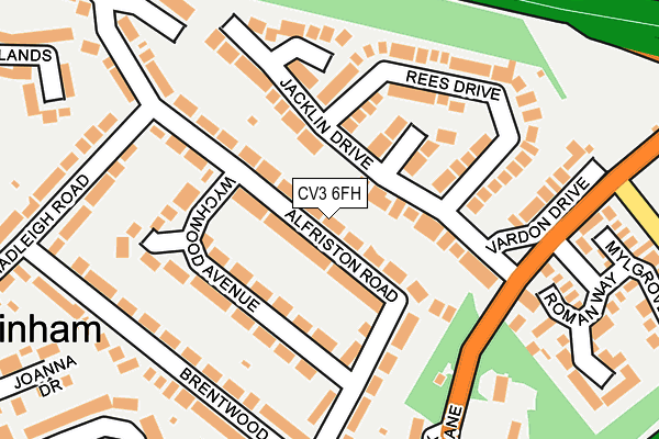 CV3 6FH map - OS OpenMap – Local (Ordnance Survey)