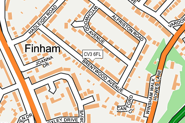 CV3 6FL map - OS OpenMap – Local (Ordnance Survey)