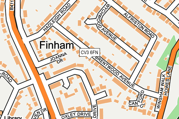 CV3 6FN map - OS OpenMap – Local (Ordnance Survey)