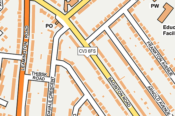 CV3 6FS map - OS OpenMap – Local (Ordnance Survey)