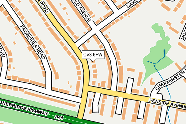 CV3 6FW map - OS OpenMap – Local (Ordnance Survey)