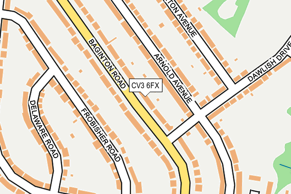 CV3 6FX map - OS OpenMap – Local (Ordnance Survey)