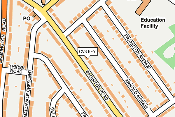 CV3 6FY map - OS OpenMap – Local (Ordnance Survey)
