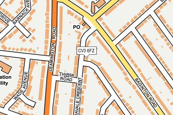 CV3 6FZ map - OS OpenMap – Local (Ordnance Survey)
