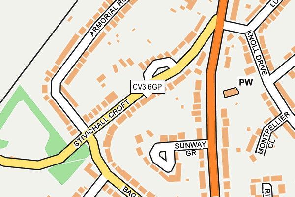 CV3 6GP map - OS OpenMap – Local (Ordnance Survey)