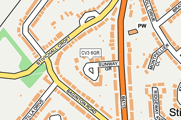CV3 6GR map - OS OpenMap – Local (Ordnance Survey)