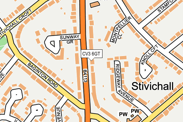 CV3 6GT map - OS OpenMap – Local (Ordnance Survey)
