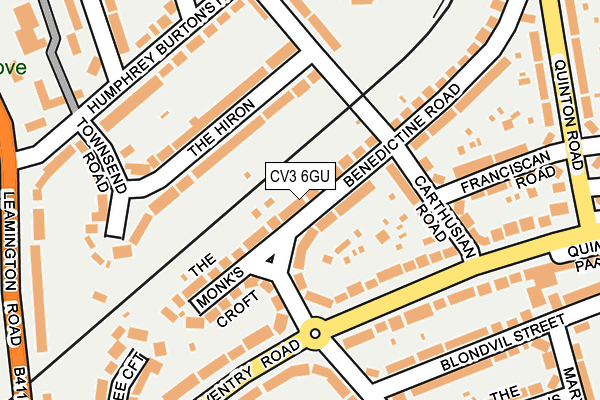 CV3 6GU map - OS OpenMap – Local (Ordnance Survey)