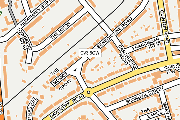 CV3 6GW map - OS OpenMap – Local (Ordnance Survey)