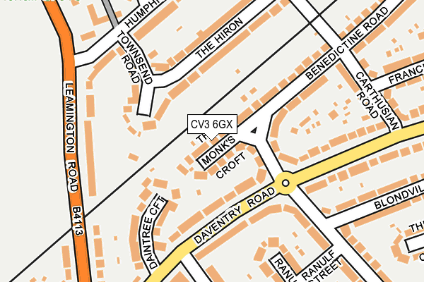 CV3 6GX map - OS OpenMap – Local (Ordnance Survey)