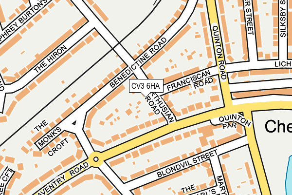 CV3 6HA map - OS OpenMap – Local (Ordnance Survey)