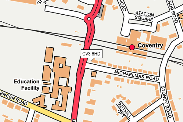 CV3 6HD map - OS OpenMap – Local (Ordnance Survey)