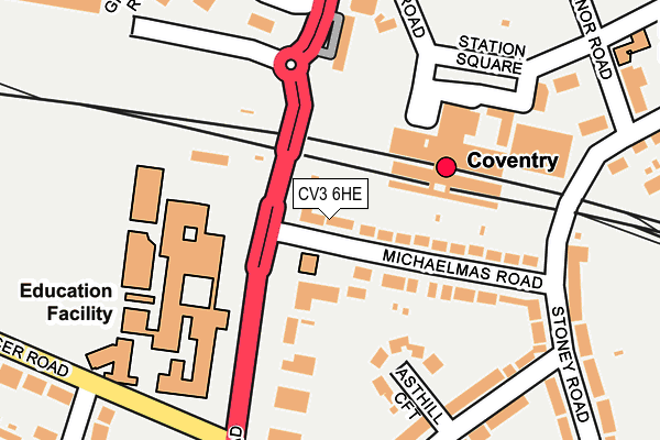 CV3 6HE map - OS OpenMap – Local (Ordnance Survey)
