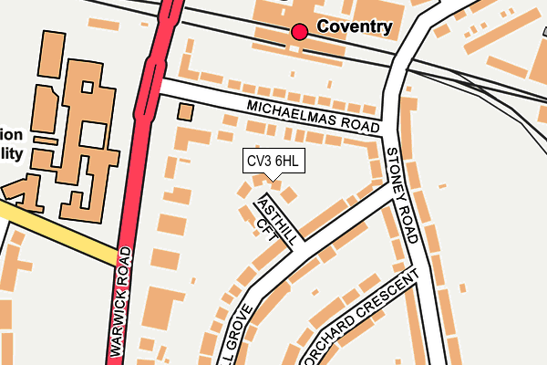 CV3 6HL map - OS OpenMap – Local (Ordnance Survey)
