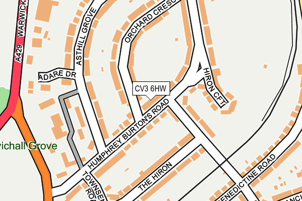CV3 6HW map - OS OpenMap – Local (Ordnance Survey)