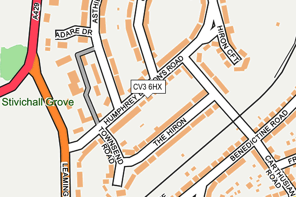 CV3 6HX map - OS OpenMap – Local (Ordnance Survey)
