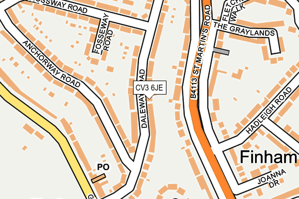 CV3 6JE map - OS OpenMap – Local (Ordnance Survey)