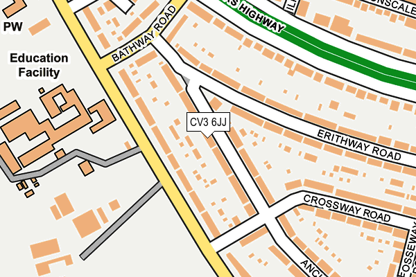 CV3 6JJ map - OS OpenMap – Local (Ordnance Survey)